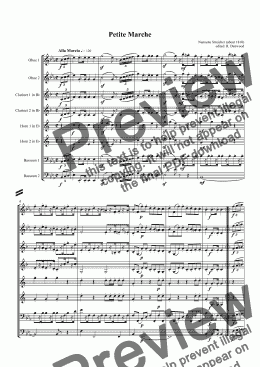 page one of Streicher - Petite Marche for wind octet about 1810 (2Ob.2Cl.2EbHn.2Bn. - original instrumentation in new edition)