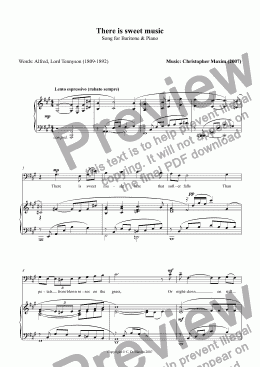 page one of There is sweet music (Song for Baritone & Piano)