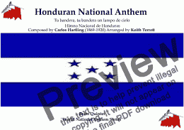 page one of Honduran National Anthem (Tu bandera, tu bandera un lampo de cielo) for Brass Quintet (World National Anthem Series)