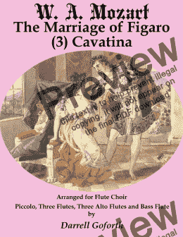 page one of The Marriage of Figaro for Flute Choir 3: Cavatina K. 492