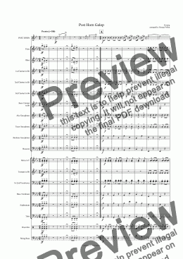 page one of Post Horn Galop (For Post Horn and Concert Band)