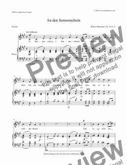 page one of An den Sonnenschein Op. 36 no. 4