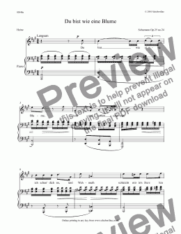 page one of Du bist wie eine Blume Op.25 no.24