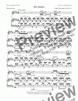 page one of Die Sennin  Op. 90 no. 4