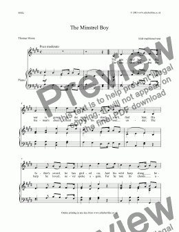 page one of The Minstrel Boy