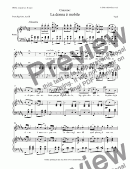 page one of La donna è mobile [Rigoletto: tenor]