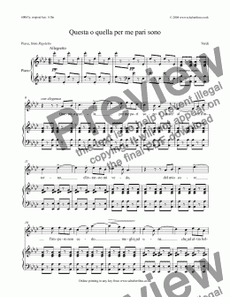 page one of Questa o quella per me pari sono [Rigoletto: tenor]