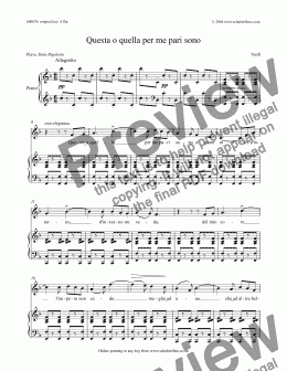 page one of Questa o quella per me pari sono [Rigoletto: tenor]