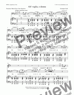 page one of Ah! veglia, o donna - duet [Rigoletto: sop. bar.]