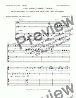 page one of Pura siccome un angelo...Un di, quando le veneri...Dite all giovine... Morrò! la mia memoria...(Scene and Duet) [La Traviata: sop., bar.]