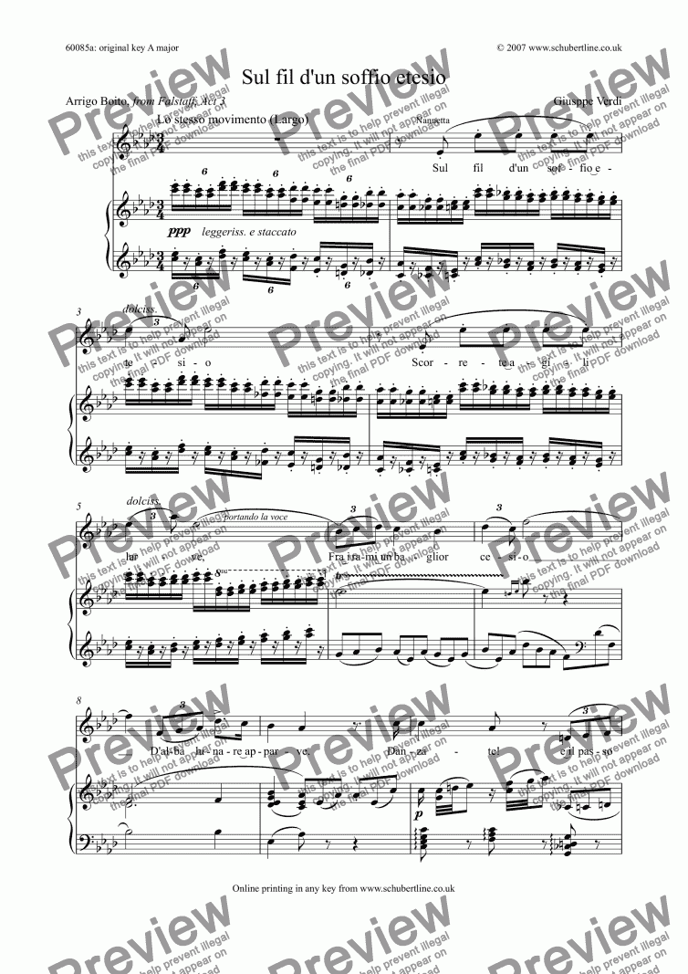 Sul Fil D Un Soffio Etesio Falstaff Sop Download Sheet Music Pdf