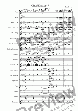 page one of Three Spires March (Wind Band)