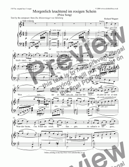 page one of Morgenlich leuchtend (Prize Song) [Meistersinger: tenor]