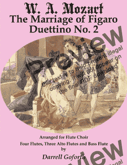 page one of The Marriage of Figaro for Flute Choir 4 Duettino No. 2