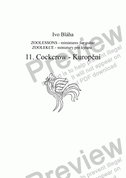 page one of COCKCROW (Kuropění) for guitar 