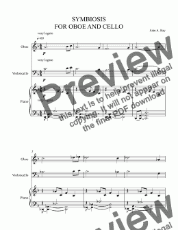 page one of SYMBIOSIS FOR OBOE AND CELLO