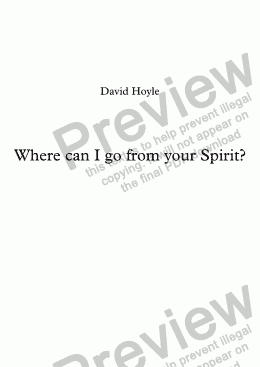 page one of Where can I go from your Spirit?