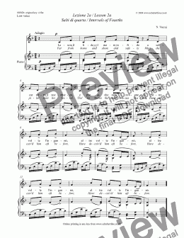 page one of Lezione 2a / Lesson 2a Salti di quarta / Intervals of Fourths