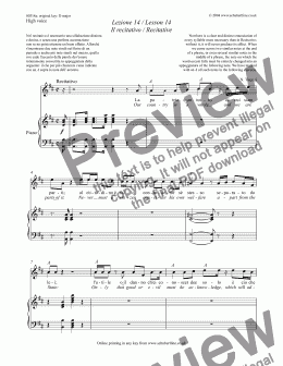 page one of Lezione 14 / Lesson 14 Il recitativo / Recitative