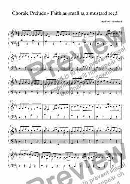 page one of Chorale Prelude - Faith as small as a mustard seed