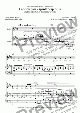 page one of Canción para espantar espíritus