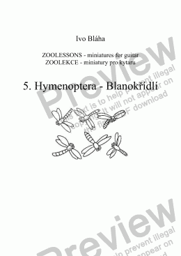 page one of HYMENOPTERA (Blanokřídlí) for guitar 