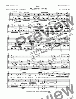 page one of Ah, guarda, sorella (duet) [Cosi: sop., mezzo]