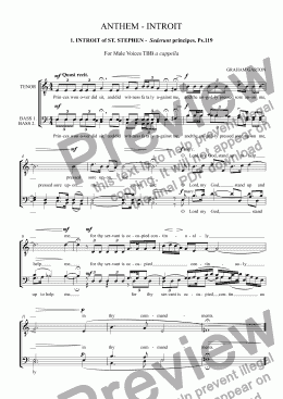 page one of ANTHEM - INTROIT - No.2 INTROIT of ST. JOHN - In media ecclesiae - Incidental Music No.1 for ’MURDER in the CATHEDRAL’ by T.S.ELIOT for Male Voices TBB a cappella for Worship or Concert