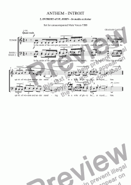 page one of ANTHEM - INTROIT - 1. INTROIT of ST. STEPHEN -  Sederunt principes. Ps.119  Incidental Music for No.1 for ’MURDER in the CATHEDRAL’ - T. S. ELIOT for Male Voices TBB a cappella for Worship or Concert