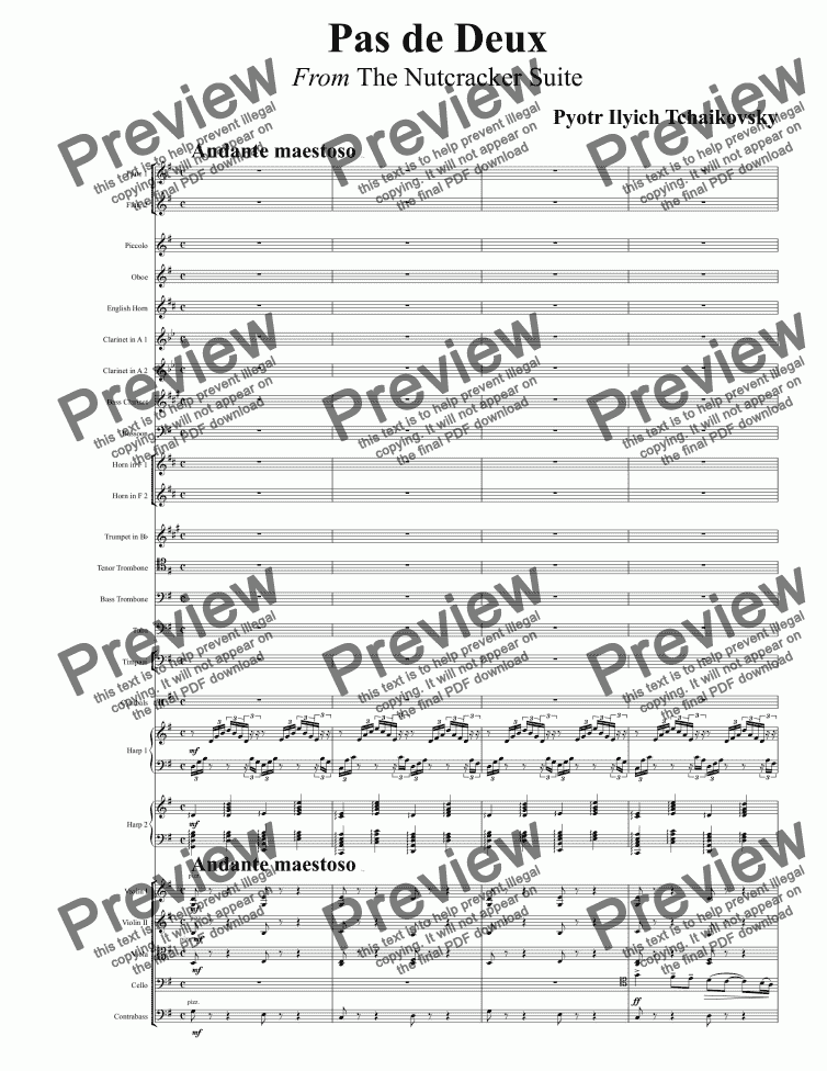 Pas De Deux From The Nutcracker Suite Download Sheet Music Pdf File My favourite piece to play and appropriate for the festive season, pletnev's transcription of the pas de deux from tchaikovsky's nutcracker combines. score exchange