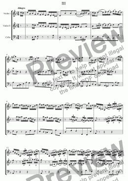 page one of Concerto d-moll for 2 violins III part