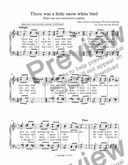 page one of There was a little snow white bird [Flemish folksong] (choir TTBB)