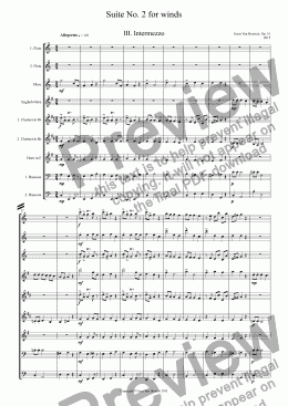 page one of Suite No. 2 for winds, Op. 51 - III. Intermezzo