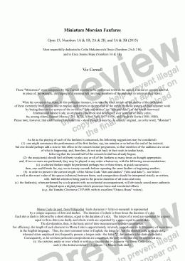 page one of Miniature Morsian Fanfares Number 1A (for Solo Piano):  VJC (Victor John Carnall)