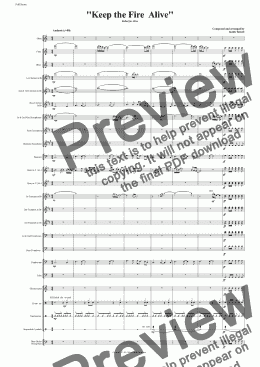 page one of Keep the Fire  Alive for solo Oboe & Concert Band