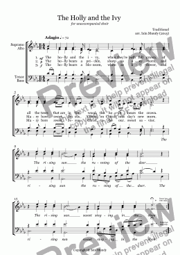 page one of The Holly and the Ivy (SATB)