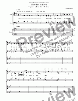 page one of Now I’m In Love - a duet for soprano and tenor from an as yet unwritten musical 