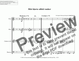 page one of Mitt hjerte alltid vanker for Wind Quartet