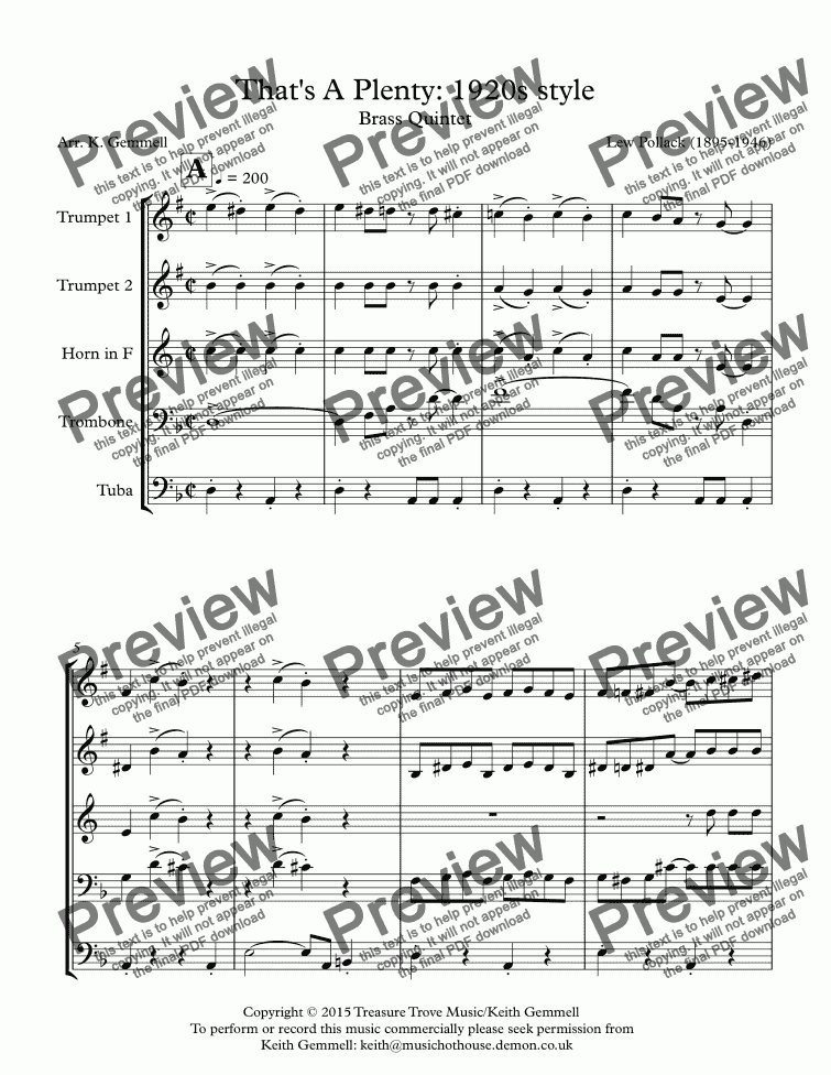 brass quintet sheet music free download