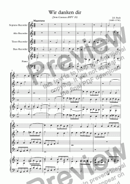 page one of Wir danken dir (Bach)