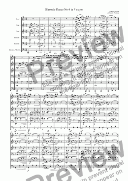 page one of Dvorak, Slavonic Dances No 4, Sousedska, 