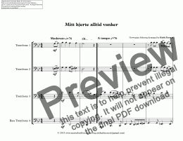 page one of Mitt hjerte alltid vanker for Trombone Quartet