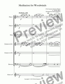 page one of Meditation for Woodwinds