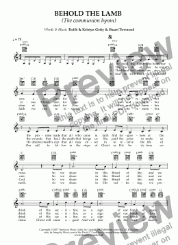 page one of BEHOLD THE LAMB (The communion hymn)