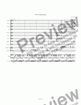 page one of Give it a hard attack - an instrumental score for high school jazz band