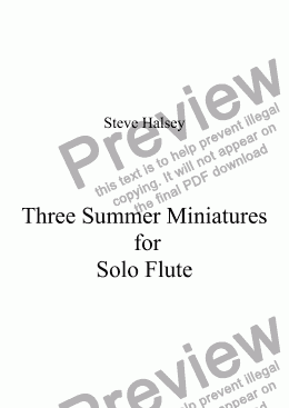 page one of Four Miniatures for Solo Flute