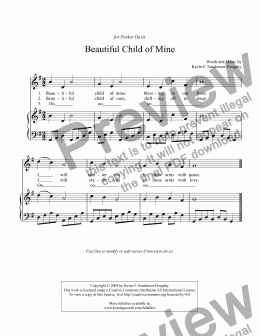 page one of Beautiful Child of Mine