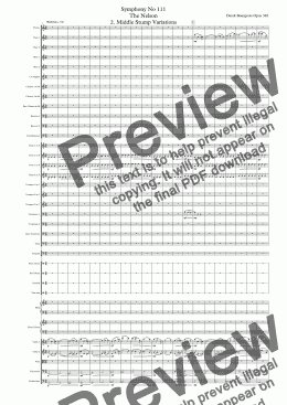 page one of Symphony No 111 The Nelson 2. Middle Stump Variations