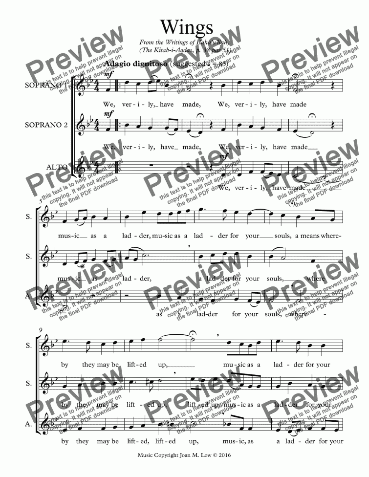 A Bird Without Wings Sheet Music Free