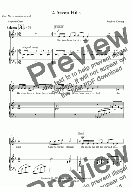 page one of SEVEN HILLS - Opening number from the musical My Father’s Son